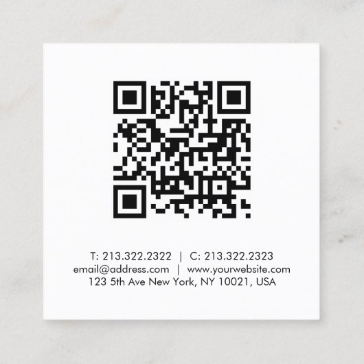 カスタム従業員名QRコード会社ロゴ コーリングカード (裏面)