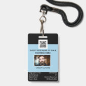 カスタム従業員IDカードテンプレート両面青 バッジ (正面(ネックストラップ付))