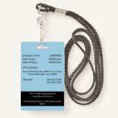 カスタム従業員IDカードテンプレート両面青 バッジ (裏面ランヤード)