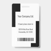 カスタム従業員IDバモダンッ企業のジッドブラック バッジ (裏面)