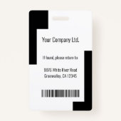 カスタム従業員IDバモダンッ企業のジッドブラック バッジ (裏面)