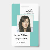 カスタム従業員IDバモダンッ企業のジティール（緑がかった色） バッジ (正面)