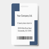 カスタム従業員IDモダンバ企業のージブルー バッジ (裏面)