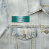 カスタム従業員ID緑のティール（緑がかった色）名タグ 名札 (インサイチュ)