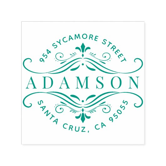 カスタム循環ファミリ名のモダン差出人住所 セルフインキングスタンプ (デザイン)