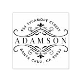 カスタム循環ファミリ名のモダン差出人住所 ラバースタンプ (インプリント)