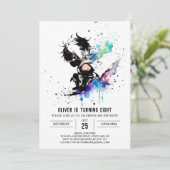 カスタム忍者シンプルボーイデジタル誕生日 招待状 (スタンド正面)