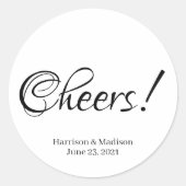 カスタム応援の結婚ギフトメッセージカードシール ラウンドシール (正面)