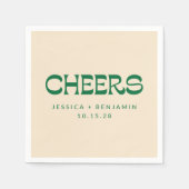 カスタム応援グリーンアールデコシッモダンク結婚ス スタンダードカクテルナプキン (正面)