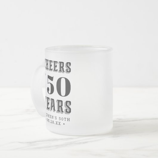 カスタム応援マイルストーン誕生日 フロストグラスマグカップ (正面左)