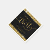 カスタム応援年齢30年黒金ゴールドカスタム スタンダードカクテルナプキン (角)