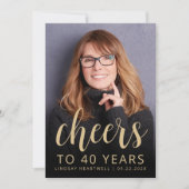 カスタム応援40歳の誕生日パーティー 招待状 (正面)