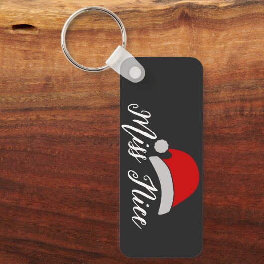 カスタム恋しく思ニースのクリスマスのキーチェインパーソナライズされた。 キーホルダー (正面)