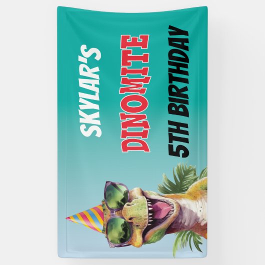 カスタム恐竜ジノミートモノグラム第5誕生日 横断幕 (縦)