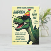 カスタム恐竜ディノ誕生日招待状 招待状 (スタンド正面)