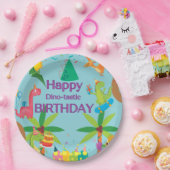 カスタム恐竜ハッピーバースデーパーティー ペーパープレート (パーティー)