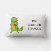カスタム恐竜ベイビーボーイ - ビッグブラザー ランバークッション (正面)