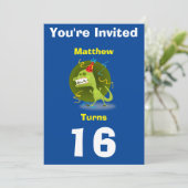 カスタム恐竜招待状 - 誕生日 - 名前/年齢を追加 招待状 (スタンド正面)