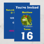 カスタム恐竜招待状 - 誕生日 - 名前/年齢を追加 招待状 (正面/裏面)