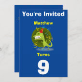 カスタム恐竜招待状 - 誕生日 - 名前/年齢を追加 招待状 (正面/裏面)