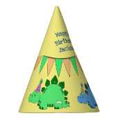 カスタム恐竜|少年のハッピーバースデー パーティーハット (右)