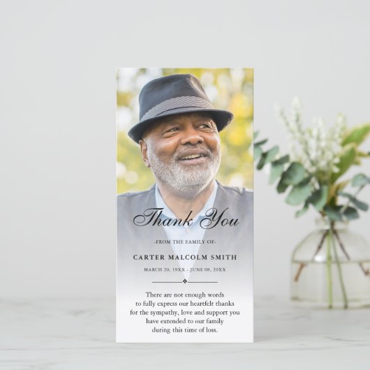 カスタム悔やみや弔慰ありがとう思い出 サンキューカード (スタンド正面)