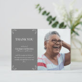 カスタム悔やみや弔慰葬式ダークグレー サンキューカード (スタンド正面)