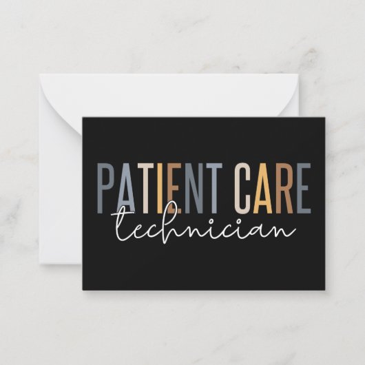 カスタム患者気に技術者のPCT評価 ノートカード (正面)