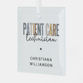 カスタム患者気に技術者PCTギフト ガラスオーナメント (正面左)