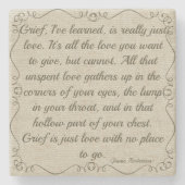 カスタム悲しみは愛引用文 ストーンコースター (正面)