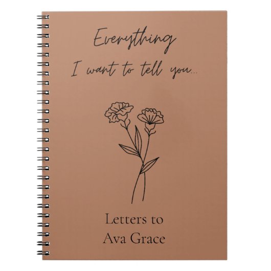 カスタム悲嘆ジャーナル追悼流産ギフト ノートブック (正面)