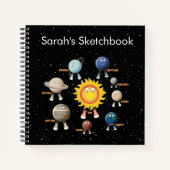 カスタム惑星とシステム太陽のSketchbook ノートブック (正面)