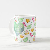 カスタム愛あなた、水彩バレンタインデー コーヒーマグカップ (正面左)