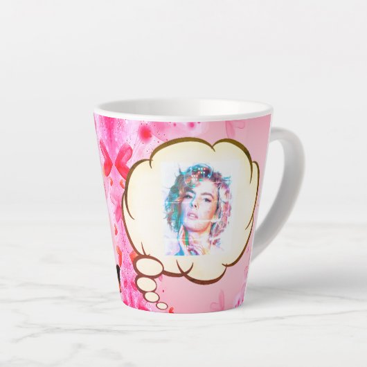 カスタム愛する私の小さなバレンタインデケルビエンジェルス カフェラテマグ (右アングル)