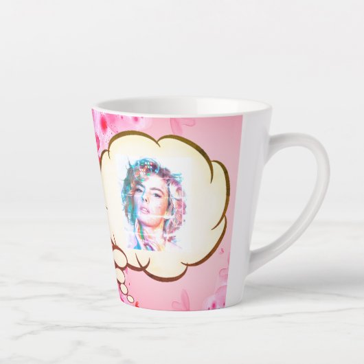 カスタム愛する私の小さなバレンタインデケルビエンジェルス カフェラテマグ (右)