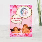 カスタム愛の小さなバレンタインケルビエンジェルスカード カード (正面)