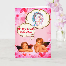 カスタム愛の小さなバレンタインケルビエンジェルスカード カード