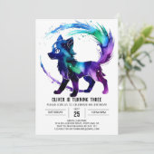 カスタム愛らしいウルフデジタルボーイ誕生日 招待状 (スタンド正面)