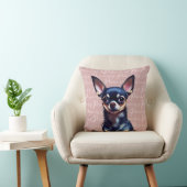 カスタム愛らしいチワホアピンク クッション (椅子)