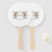 カスタム愛らしいハミングバ結婚ードズ ハンドファン (正面&裏面)