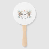 カスタム愛らしいハミングバ結婚ードズ ハンドファン (正面)