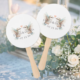 カスタム愛らしいハミングバ結婚ードズ ハンドファン