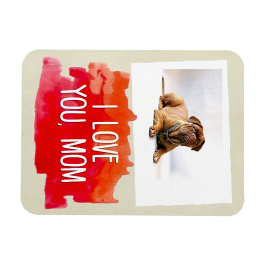 カスタム愛ママ犬フォトマグネット マグネット (横)