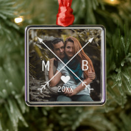 カスタム愛モノグラムのハート矢印2023 メタルオーナメント