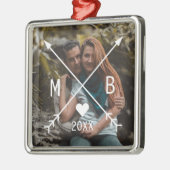 カスタム愛モノグラムのハート矢印2023 メタルオーナメント (左)