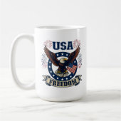 カスタム愛国アメリカンホーク アメリカ合衆国 フリーダム コーヒーマグカップ (左)