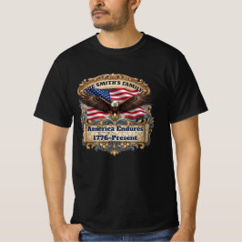 カスタム愛国ファミリーアメリカンヘリテージ Tシャツ