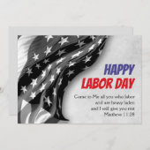 カスタム愛国的なアメリカ国旗のキリスト教労働日 シーズンカード (正面/裏面)