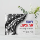 カスタム愛国的なアメリカ国旗のキリスト教労働日 シーズンカード (スタンド正面)