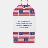 カスタム愛国的なアメリカ国旗の贈り物ラベル ギフトタグ (裏面)